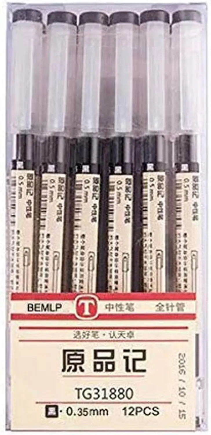 Extra Fine 0.35mm Gel Ink Pens, Black, 12-Pack for Smooth Writing
Extra Fine 0.35mm Gel Ink Pens, Black, 12-Pack for Smooth Writing