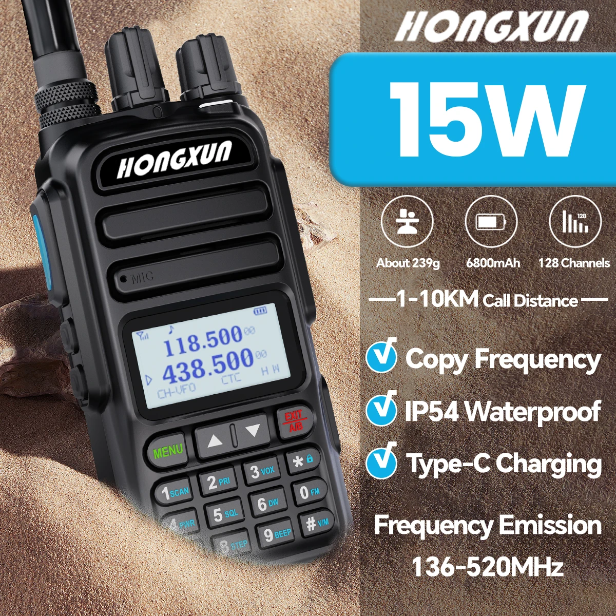 HX-370S VHF UHF 15 Вт IP54 полнодиапазонный 128-КАНАЛЬНЫЙ портативный приемопередатчик диапазона 10 км аналоговая рация с функцией внутренней связи
HX-370S VHF UHF 15 Вт IP54 полнодиапазонный 128-КАНАЛЬНЫЙ портативный приемопередатчик диапазона 10 км аналоговая рация с функцией внутренней связи
