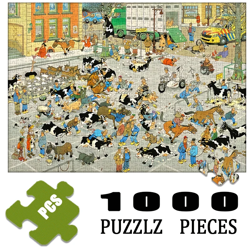 1000 шт., головоломка с уличными животными, хиджаками, большая сложная игрушка-головоломка «сделай сам», с юмористической городской сцены, идеально подходит для семьи
1000 шт., головоломка с уличными животными, хиджаками, большая сложная игрушка-головоломка «сделай сам», с юмористической городской сцены, идеально подходит для семьи