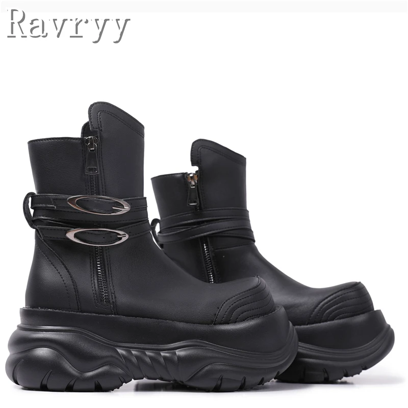 Designer New Punk Style Belt Buckle Ankle Boots Women Winter Fashionable Metal Decor Double Zipper Thick Bottom Motorcycle Boots
Designer New Punk Style Belt Buckle Ankle Boots Women Winter Fashionable Metal Decor Double Zipper Thick Bottom Motorcycle Boots