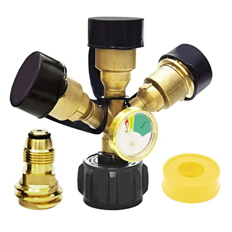 3 Way Tank Propane Splitter QCC/POL with Gauge and Shut-Off Valve Y Splitter Adapter Propane LP Tank Fuel Tee Gauge Adapter Fit
3 Way Tank Propane Splitter QCC/POL with Gauge and Shut-Off Valve Y Splitter Adapter Propane LP Tank Fuel Tee Gauge Adapter Fit
