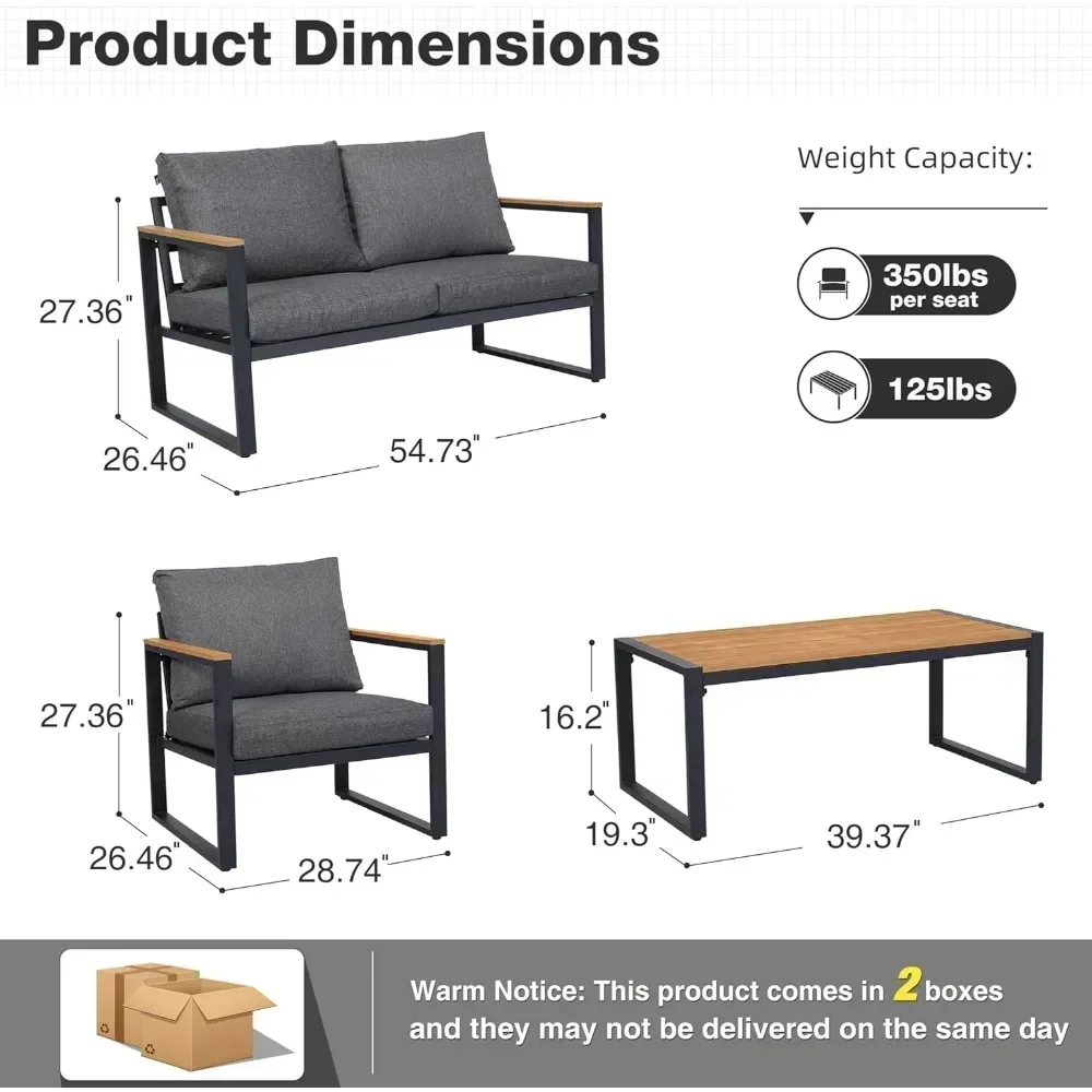 Hot salesPatio Furniture Set, 4 Pieces Outdoor Patio Furniture with Coffee Table Set, Metal Patio Conversation Sets with Washabl
Hot salesPatio Furniture Set, 4 Pieces Outdoor Patio Furniture with Coffee Table Set, Metal Patio Conversation Sets with Washabl