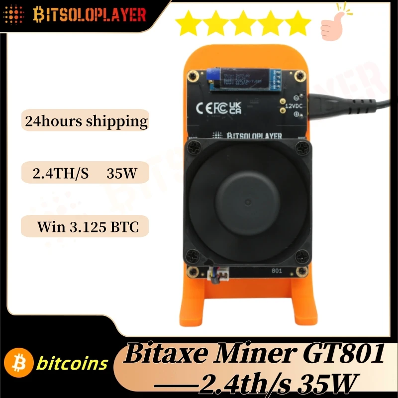 New 2025 Bitaxe GT 801 Bitcoin Miner 2.4Th/s Crypto Mining Devices Overclock Mode Efficient 35W Asic Miner BCH SHA256
New 2025 Bitaxe GT 801 Bitcoin Miner 2.4Th/s Crypto Mining Devices Overclock Mode Efficient 35W Asic Miner BCH SHA256