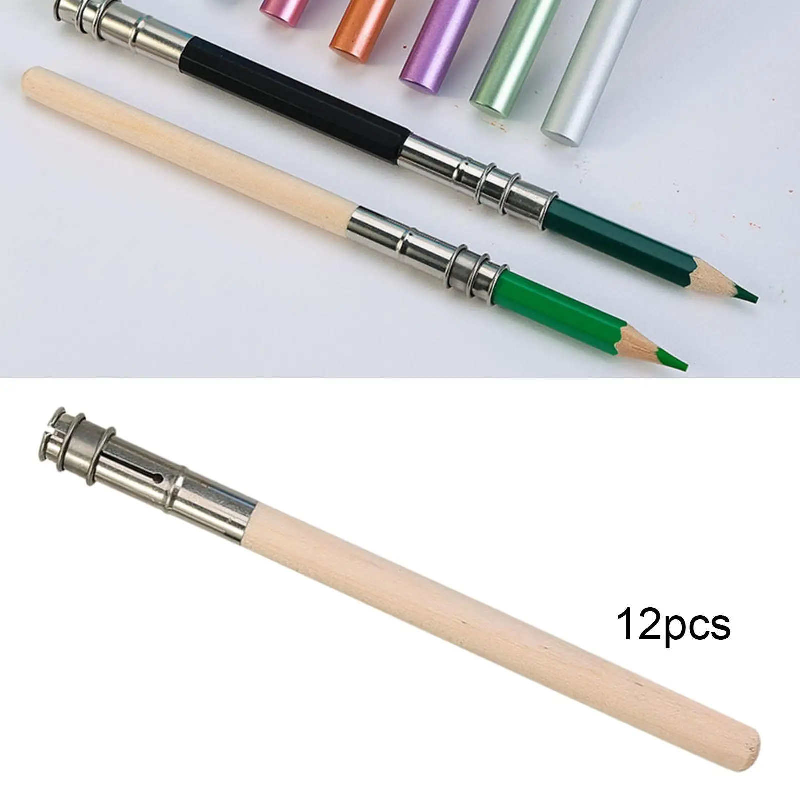 12Pcs Pencil extenders Holder Lengthener Wooden Handle Crayon Extension Adjustable Head Art Tool for Drawing Sketching Writing
12Pcs Pencil extenders Holder Lengthener Wooden Handle Crayon Extension Adjustable Head Art Tool for Drawing Sketching Writing