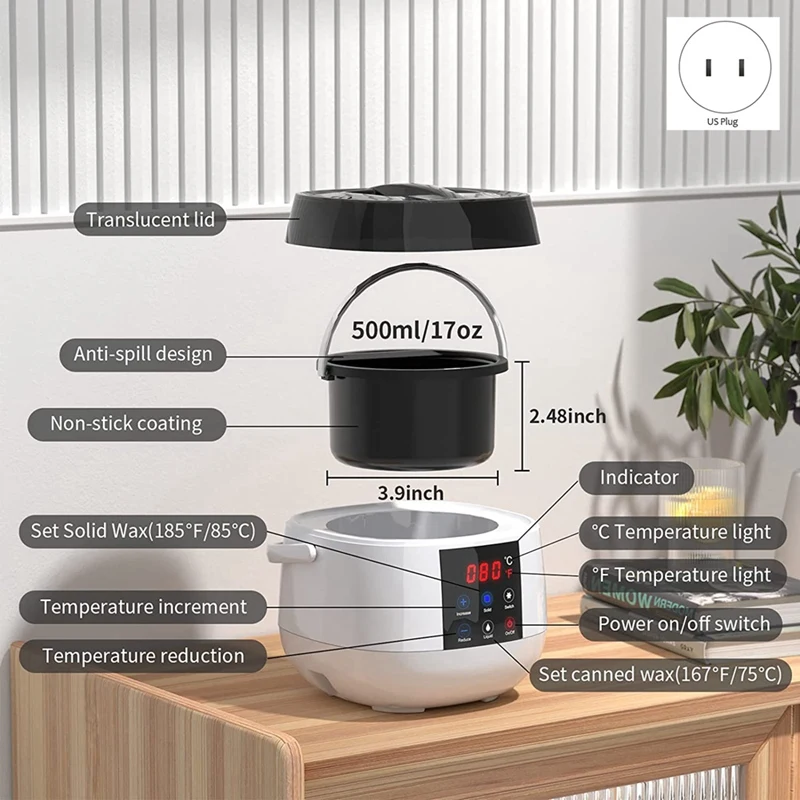 New Candle Making Wax Melting Pot,Wax Melter for Candle Making,LED Temperature Display for Adults Beginner,Soy Wax US Plug
New Candle Making Wax Melting Pot,Wax Melter for Candle Making,LED Temperature Display for Adults Beginner,Soy Wax US Plug