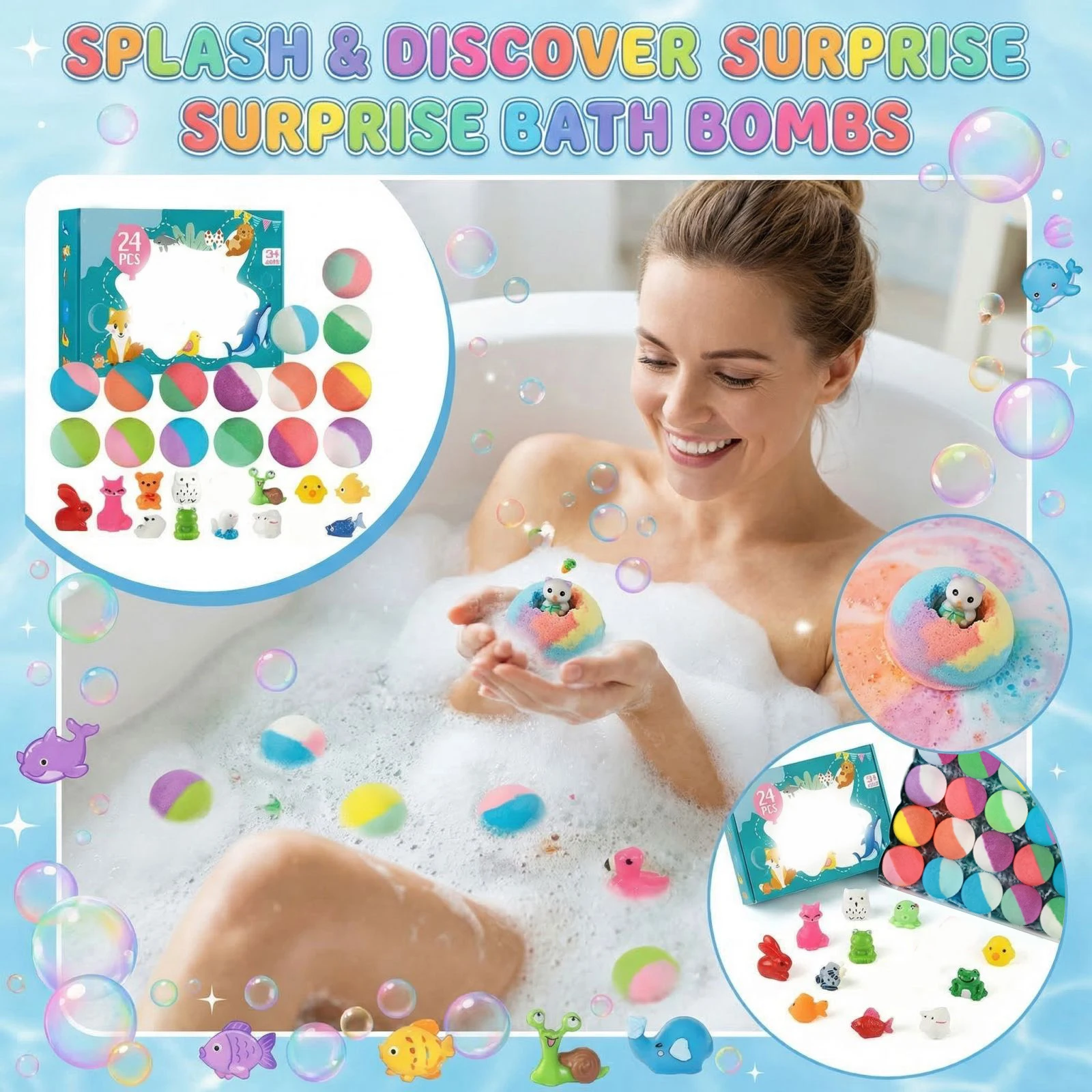 Rainbow Bath Bombs Gift Set Handmade Organic Bath Bombs for Kids Girls Boys Natural Kid Bubble Bath Fizzy Novelty Funny Toy
Rainbow Bath Bombs Gift Set Handmade Organic Bath Bombs for Kids Girls Boys Natural Kid Bubble Bath Fizzy Novelty Funny Toy