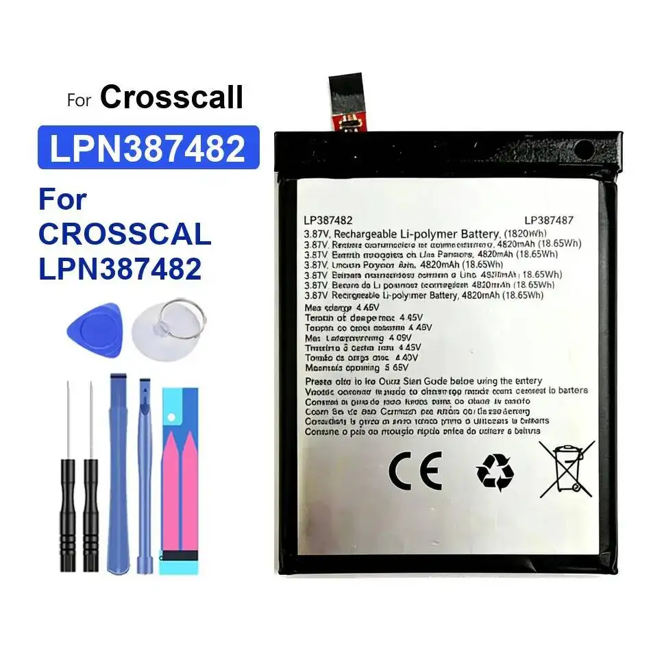 4820Mah For Crosscal LPN387482 High Compatibility Mobile Phone Battery Reliable Power Supply
4820Mah For Crosscal LPN387482 High Compatibility Mobile Phone Battery Reliable Power Supply