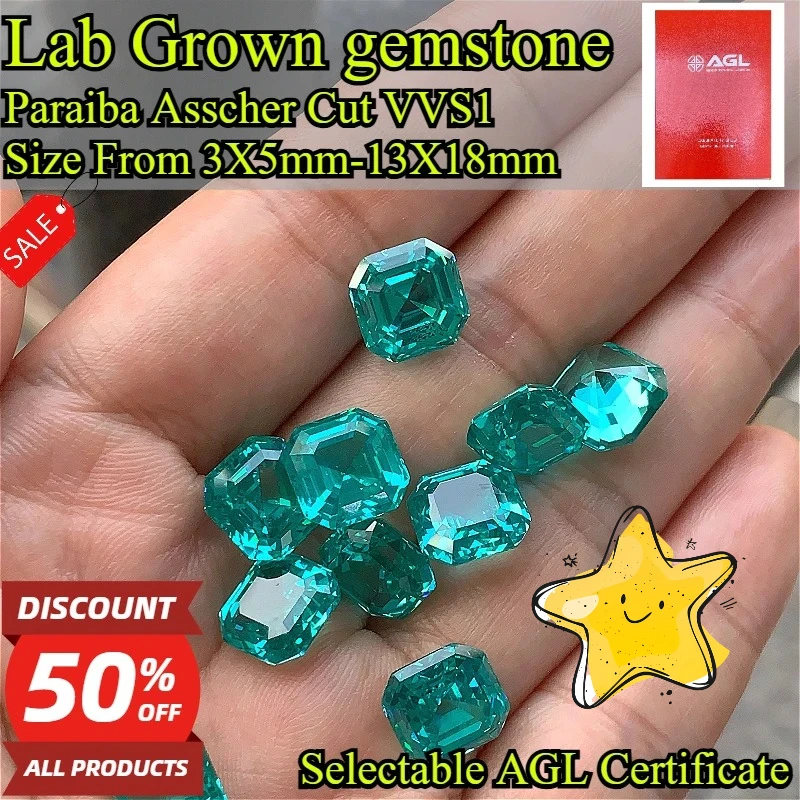 Paraiba Asscher Cut Lab Grown Sapphire Loose Gemstone VVS Clarity Excellent Fire DIY Jewelry Cutfor Selectable AGL Certificate
Paraiba Asscher Cut Lab Grown Sapphire Loose Gemstone VVS Clarity Excellent Fire DIY Jewelry Cutfor Selectable AGL Certificate