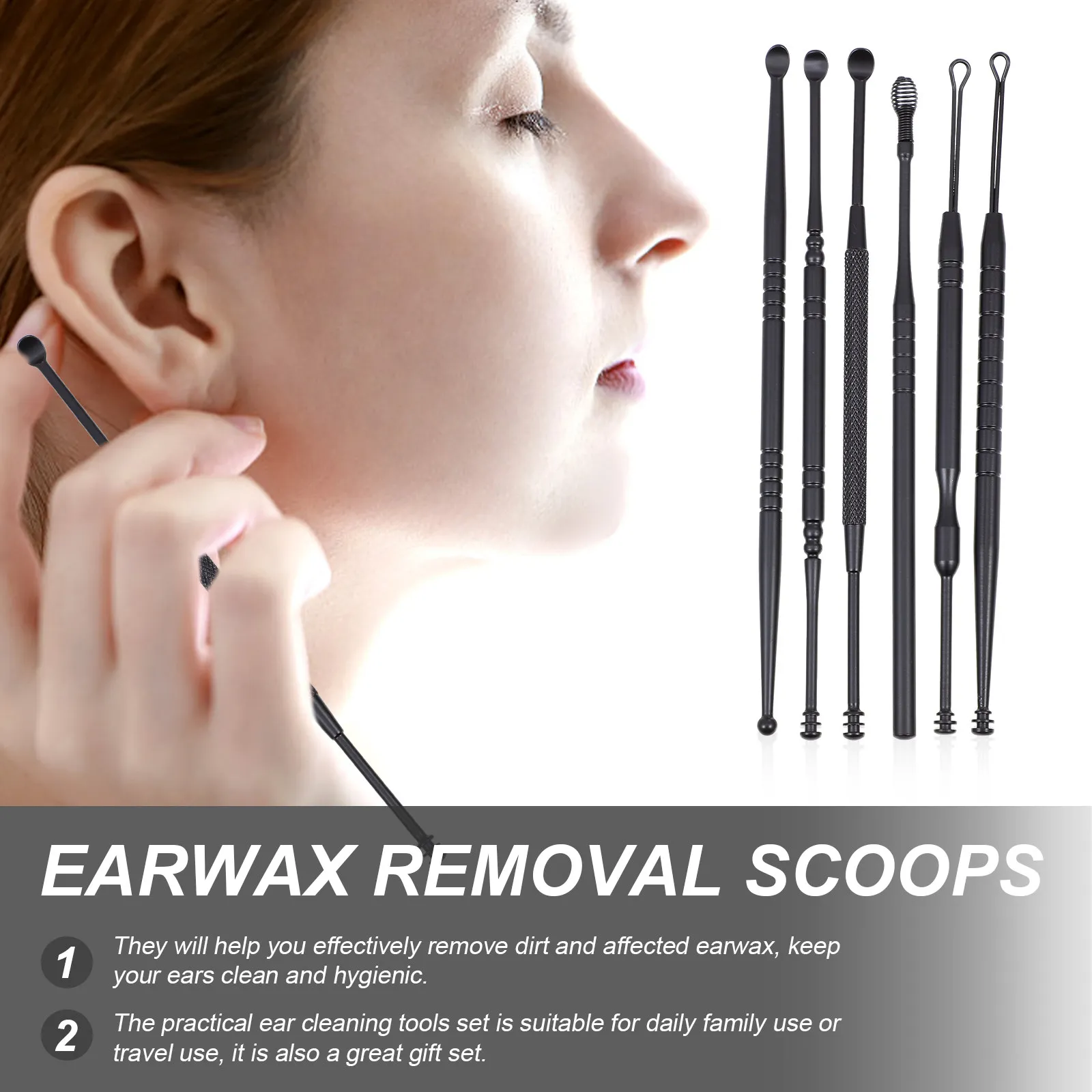 1Set Earwax Removal Scoops Stainless Steel Ear Cleaning Tools Set Portable Effective Earwax Picks Professional Household Travel
1Set Earwax Removal Scoops Stainless Steel Ear Cleaning Tools Set Portable Effective Earwax Picks Professional Household Travel