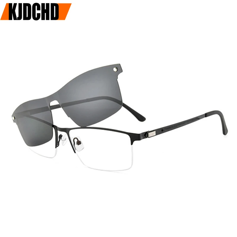 KJDCHD Optical Semi Rimless Optical Men's Eyeglasses Frame With Magnetic Clip-on Sunshades Metal Alloy Spectacles Eyewear
KJDCHD Optical Semi Rimless Optical Men's Eyeglasses Frame With Magnetic Clip-on Sunshades Metal Alloy Spectacles Eyewear
