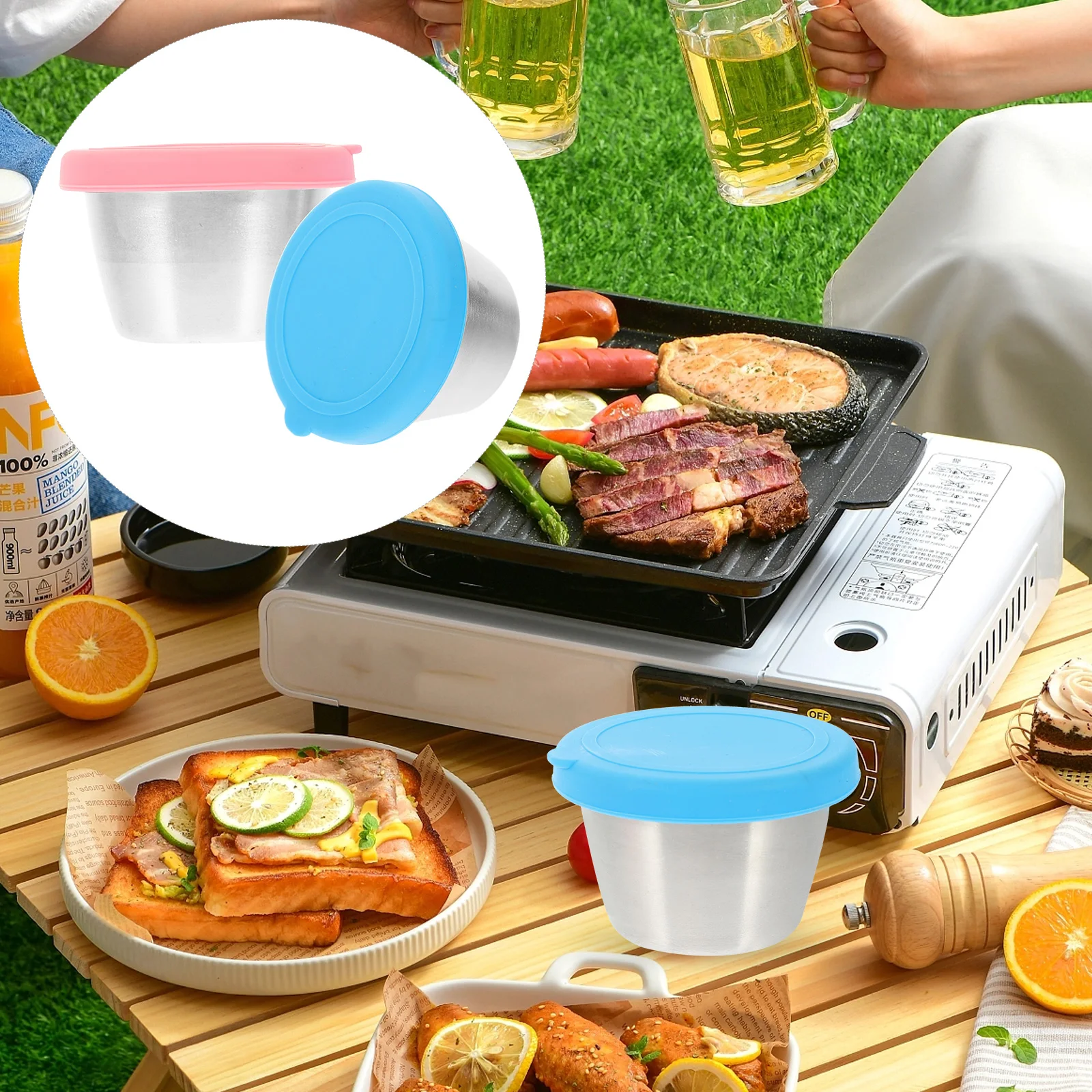 2Pcs Stainless Sauce Containers Small Salad Dressing Cups 304 Reusable Lids Compact Portable Salad Dressing Container Gifts
2Pcs Stainless Sauce Containers Small Salad Dressing Cups 304 Reusable Lids Compact Portable Salad Dressing Container Gifts
