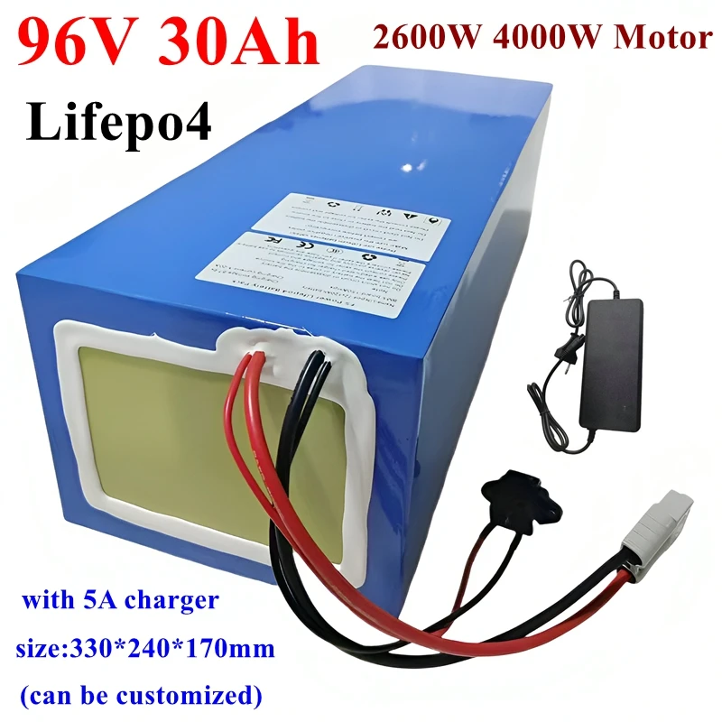 LiFePo4 96V 30Ah lithium battery pack 3.2v cells with protect fuction for 7000w high power motorcycle AGV tour bus +5A Charger
LiFePo4 96V 30Ah lithium battery pack 3.2v cells with protect fuction for 7000w high power motorcycle AGV tour bus +5A Charger