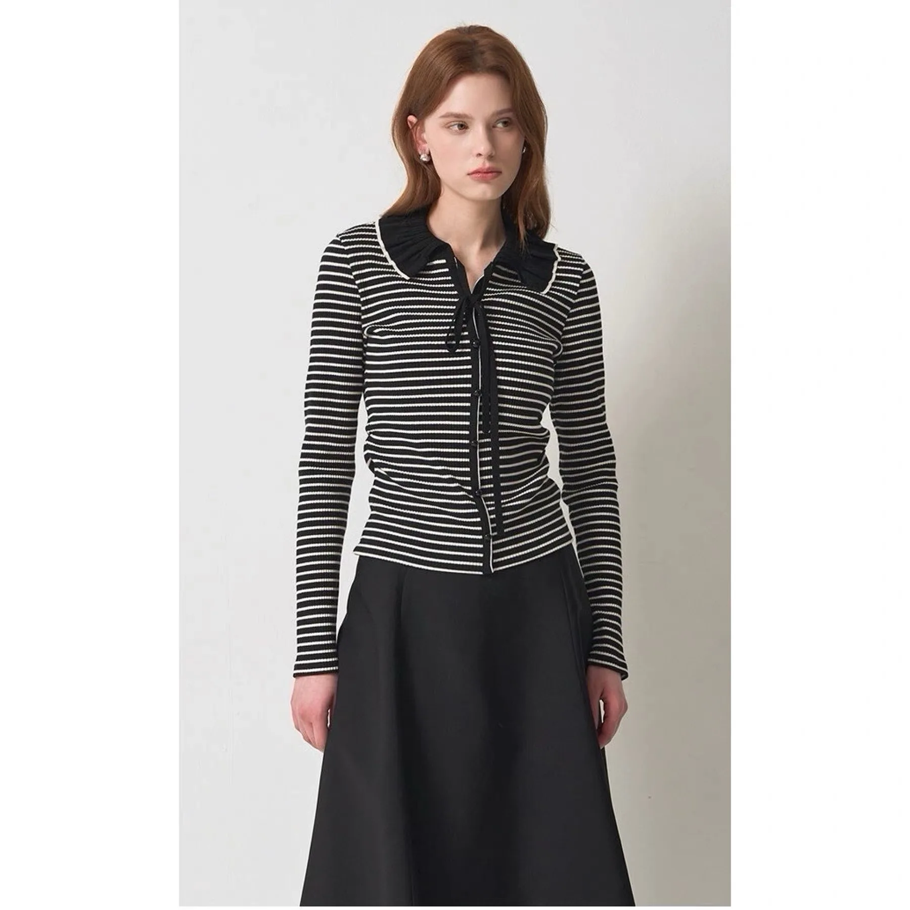 Min 26 Spring Anti-Aging Lotus Leaf Collar Knitted Sweater Belted Ribbed Slim Fit Versatile Open Cardigan Women's Fashion
Min 26 Spring Anti-Aging Lotus Leaf Collar Knitted Sweater Belted Ribbed Slim Fit Versatile Open Cardigan Women's Fashion
