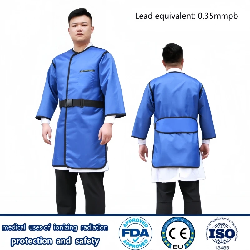 X-ray radiological protection 0.35mmpb long sleeved double sides lead overcoat ionizing radiation protective lead clothes
X-ray radiological protection 0.35mmpb long sleeved double sides lead overcoat ionizing radiation protective lead clothes