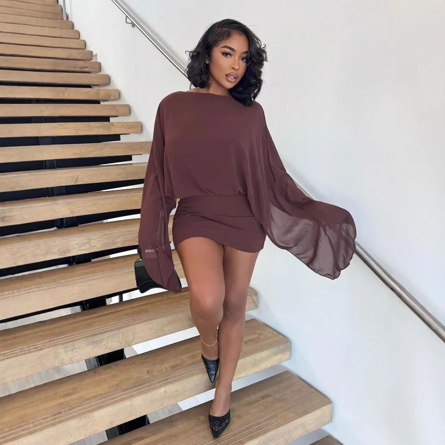 【New style】New wine red strapless cape short dress women's fashionable evening dress party dress summer temperament
【New style】New wine red strapless cape short dress women's fashionable evening dress party dress summer temperament