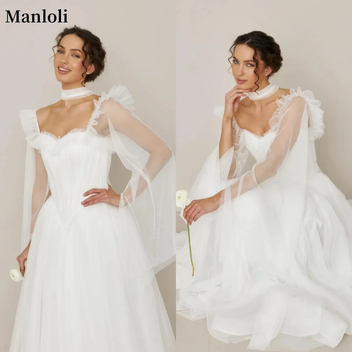 Charming Beach Long Wedding Dress Elegant Tulle A-line Bridal Dress Women's Vest Dress Long Sleeve Ball Dress Customization
Charming Beach Long Wedding Dress Elegant Tulle A-line Bridal Dress Women's Vest Dress Long Sleeve Ball Dress Customization