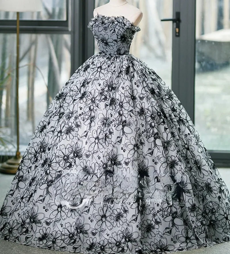 Strapless Black Lace Evening Dresses for Women Luxury Design Party Formal Dress Exquisite Prom Quinceanera Ball Gown Vestido
Strapless Black Lace Evening Dresses for Women Luxury Design Party Formal Dress Exquisite Prom Quinceanera Ball Gown Vestido