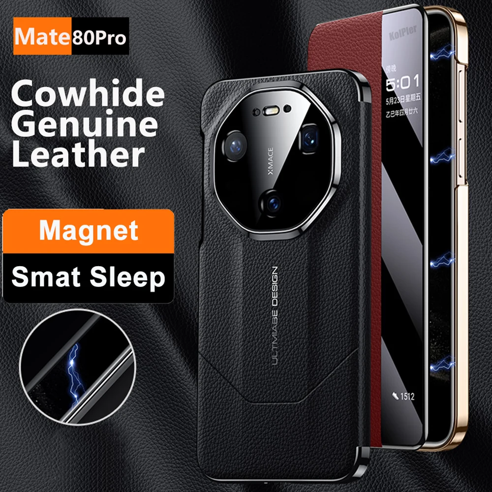 Luxury Genuine Leather Flip Cover For Huawei Mate 80 PRO Case Original plating Magnetic Smart Touch View Wake Sleep Up Cover
Luxury Genuine Leather Flip Cover For Huawei Mate 80 PRO Case Original plating Magnetic Smart Touch View Wake Sleep Up Cover