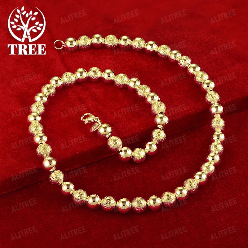 18k Gold 8mm Smooth/Frosted Beads Necklace 18 Inch Chain Men Women Engagement Party Fashion Fine Jewelry Gift Accessories 
18k Gold 8mm Smooth/Frosted Beads Necklace 18 Inch Chain Men Women Engagement Party Fashion Fine Jewelry Gift Accessories