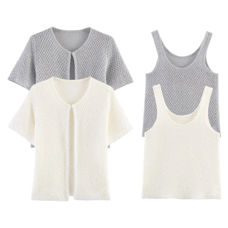 Withered Women's 2026 Summer New Product Short Sleeve Bead And Metallic Thread Knitted Jacket For Women
Withered Women's 2026 Summer New Product Short Sleeve Bead And Metallic Thread Knitted Jacket For Women
