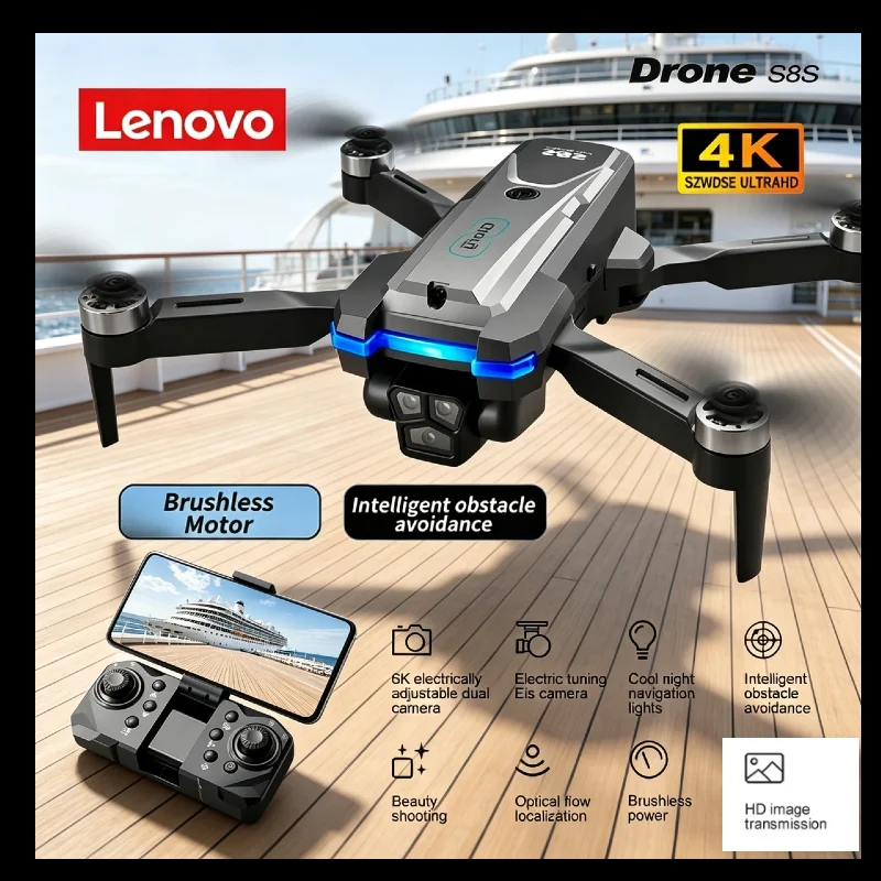 Lenovo S8S Drone Triple Cameras Brushless Motor Obstacle Avoidance Optical Flow Positioning Camera Quadcopter
Lenovo S8S Drone Triple Cameras Brushless Motor Obstacle Avoidance Optical Flow Positioning Camera Quadcopter