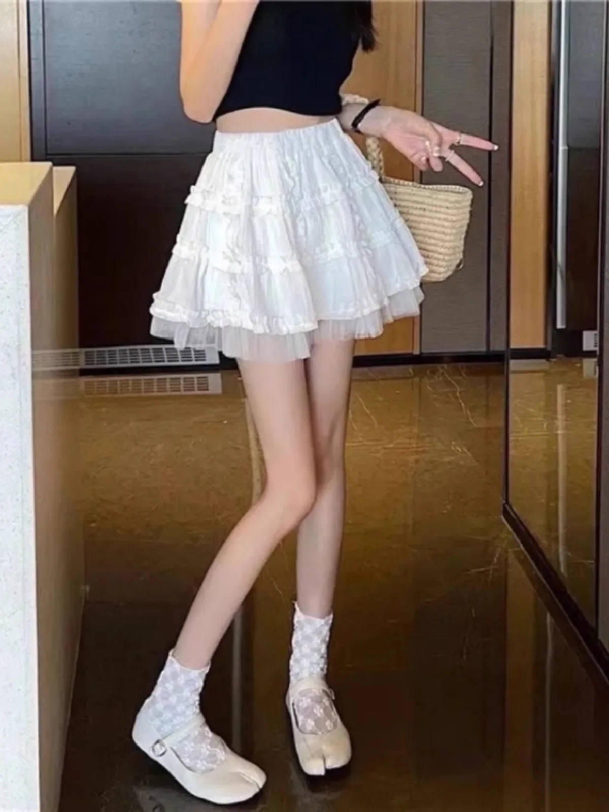 Skort Girls Skirts Elegant Lady Party Woman Summer 2024 Trend White Lace Ballet Style Skirt Summer High Waisted Cake Mini Dress
Skort Girls Skirts Elegant Lady Party Woman Summer 2024 Trend White Lace Ballet Style Skirt Summer High Waisted Cake Mini Dress