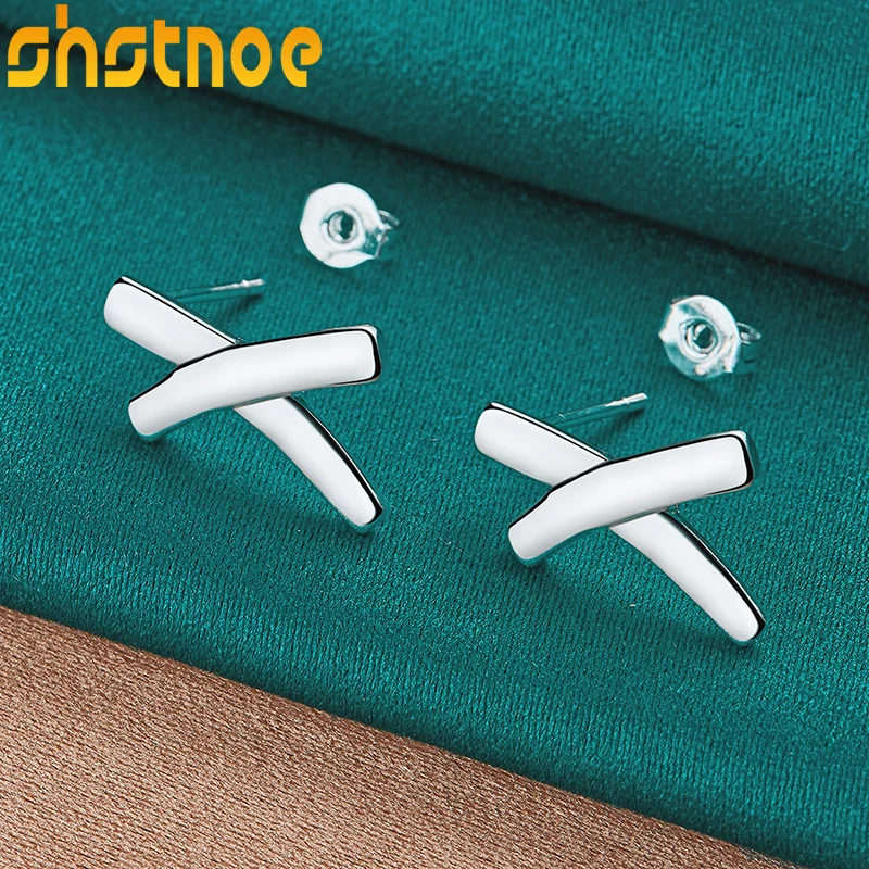 925 Sterling Silver X Shape Stud Earrings Classic For Women Party Engagement Wedding Gift Fashion Jewelry
925 Sterling Silver X Shape Stud Earrings Classic For Women Party Engagement Wedding Gift Fashion Jewelry