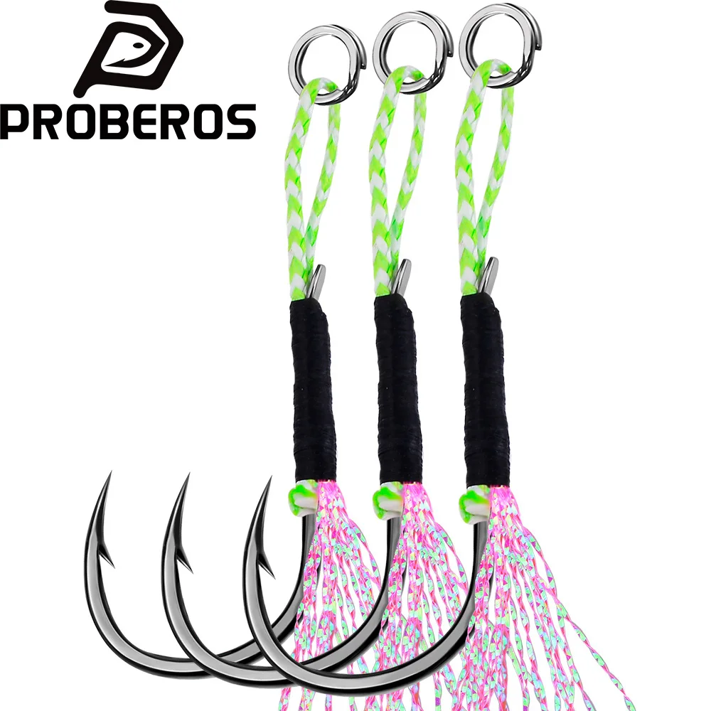PROBEROS 10pcs Sharp Assist Hook High Carbon Steel Barbed Thread Feather Fishing Tackle Ring Jigging Tool Pesca Lure Fish Hooks
PROBEROS 10pcs Sharp Assist Hook High Carbon Steel Barbed Thread Feather Fishing Tackle Ring Jigging Tool Pesca Lure Fish Hooks