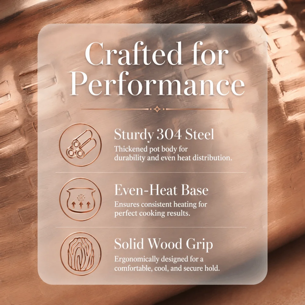 Stainless Steel Butter Warmer Pot Wooden Handle Non-Slip Handle Butter Melting Pot Multifunction Rose Gold Wooden Color
Stainless Steel Butter Warmer Pot Wooden Handle Non-Slip Handle Butter Melting Pot Multifunction Rose Gold Wooden Color
