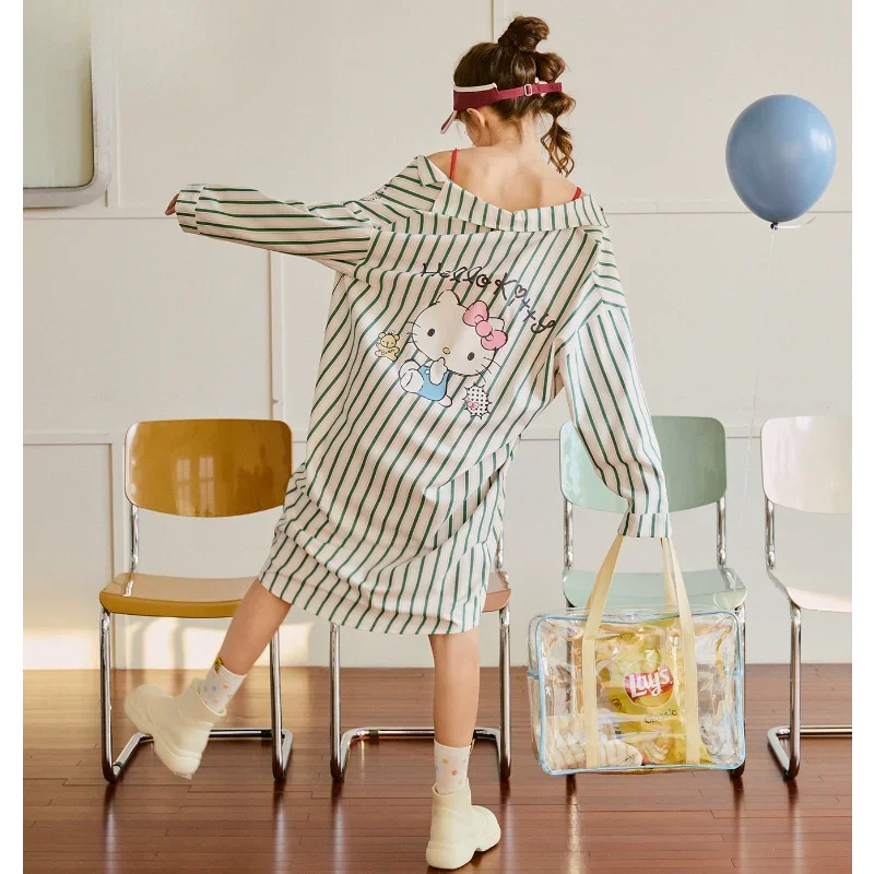 Sanrio Hello Kitty шелковые пижамы женские летние из чистого хлопка платье с длинными рукавами повседневная рубашка женские пижамы домашняя одежда пижамный костюм
Sanrio Hello Kitty шелковые пижамы женские летние из чистого хлопка платье с длинными рукавами повседневная рубашка женские пижамы домашняя одежда пижамный костюм