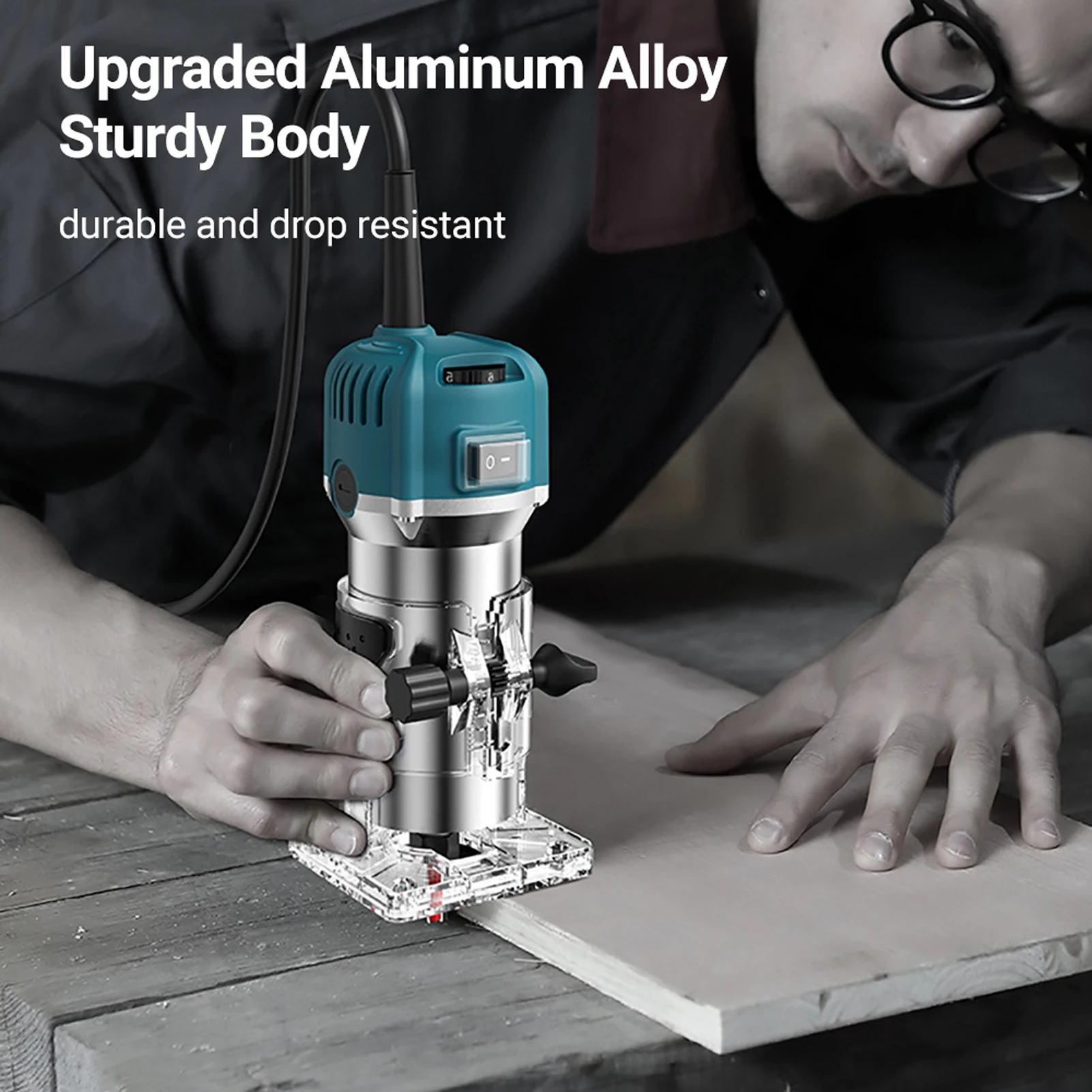 Compact Palm Wood Router Tool Electric Hand Trimmer with 6 Variable Speeds Woodworking Joiner Cutting Palmming Tool 30000RPM 800
Compact Palm Wood Router Tool Electric Hand Trimmer with 6 Variable Speeds Woodworking Joiner Cutting Palmming Tool 30000RPM 800