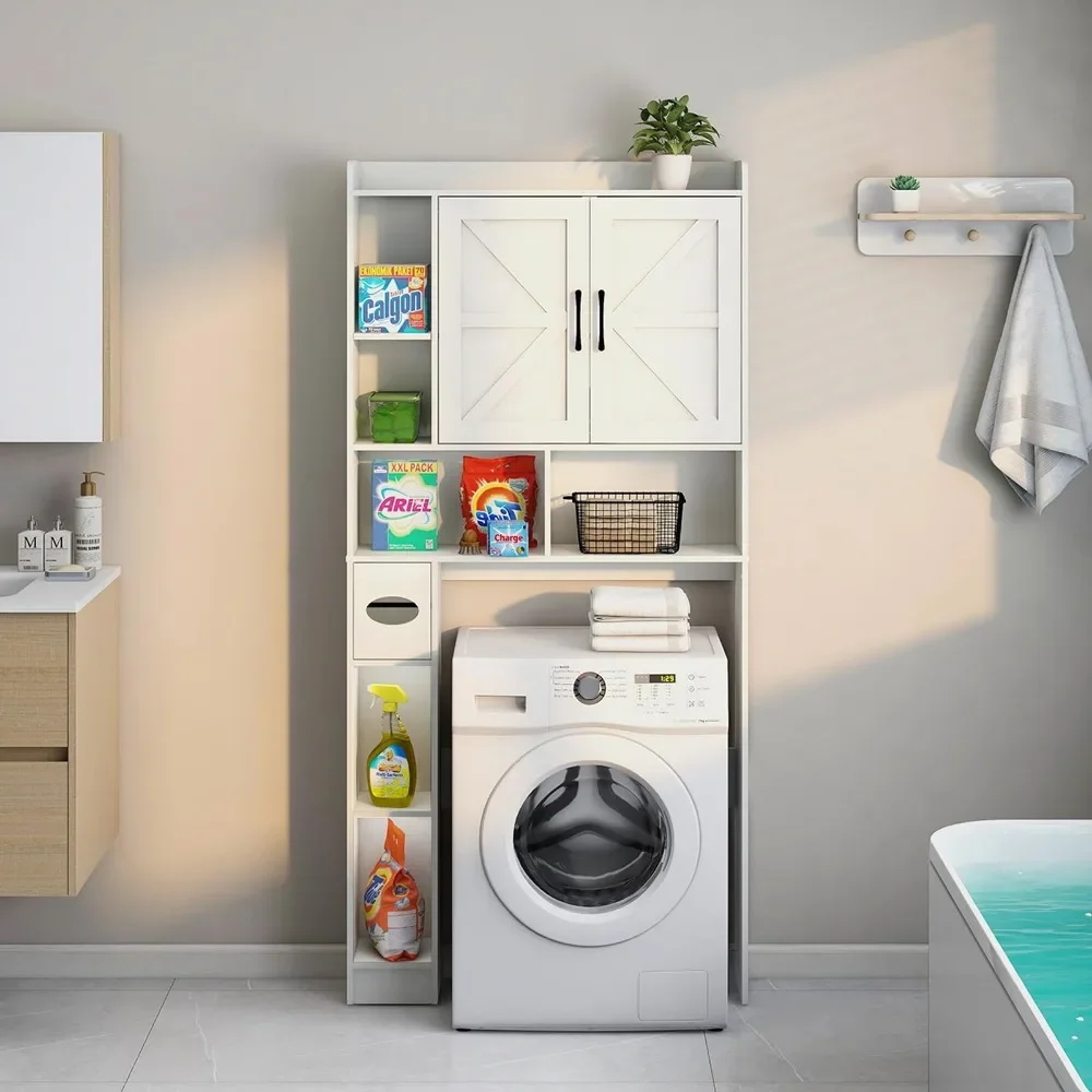 Saving Rack, Over The Toilet Storage Cabinet, Farmhouse Storage Cabinet, with 2 Barn Door, Toilet Holder Stand
Saving Rack, Over The Toilet Storage Cabinet, Farmhouse Storage Cabinet, with 2 Barn Door, Toilet Holder Stand