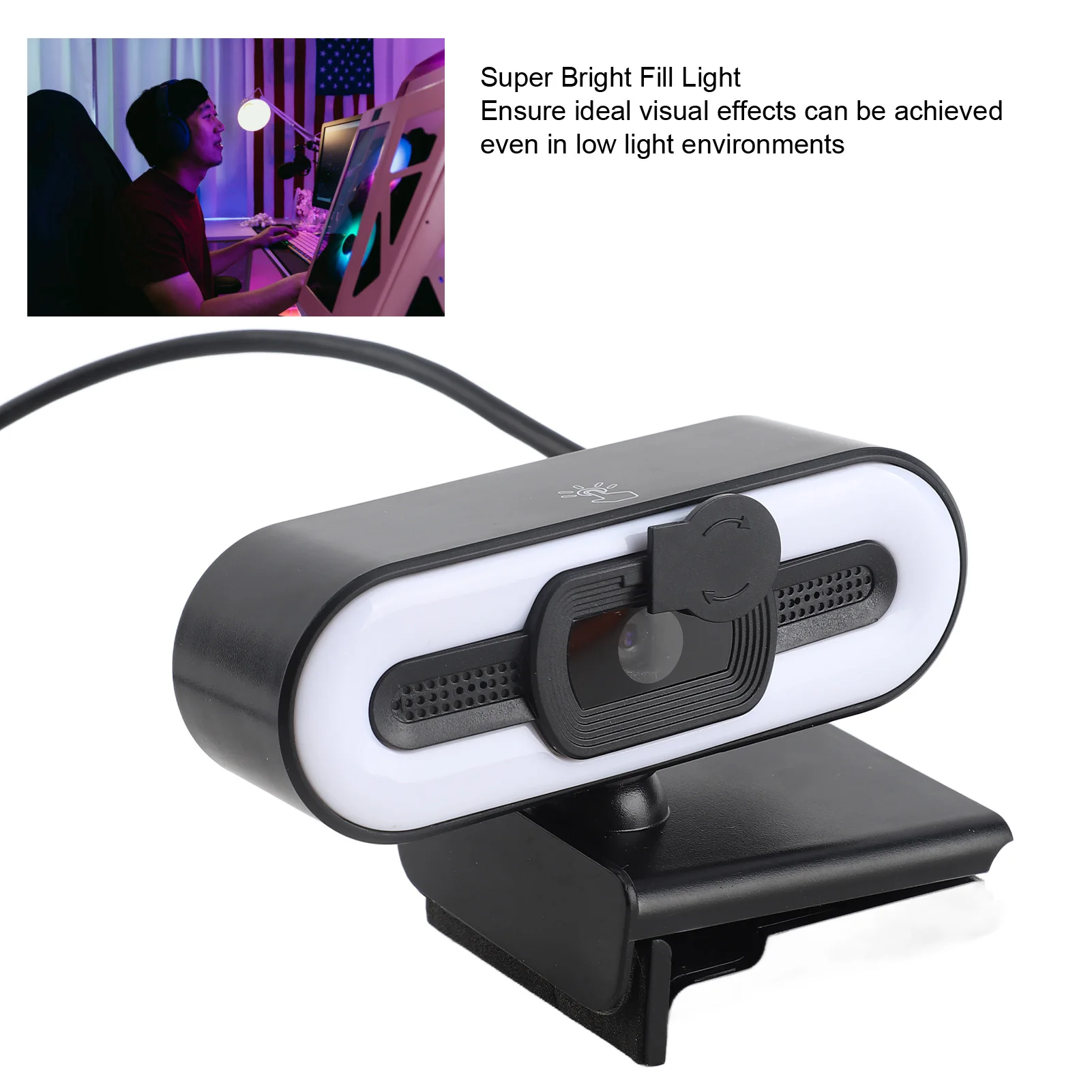 4K Webcam Built in Microphone Super Bright Fill Light Auto Beauty USB PC Camera for Laptop Computer LCD Display 4K USB Webcam
4K Webcam Built in Microphone Super Bright Fill Light Auto Beauty USB PC Camera for Laptop Computer LCD Display 4K USB Webcam