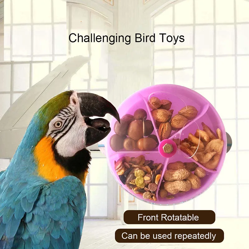 Interactive Rotating Parrot Foraging Toy 5-Compartment Bird Feeder Puzzle Reusable Bird Enrichment Toy for Medium Large Birds
Interactive Rotating Parrot Foraging Toy 5-Compartment Bird Feeder Puzzle Reusable Bird Enrichment Toy for Medium Large Birds