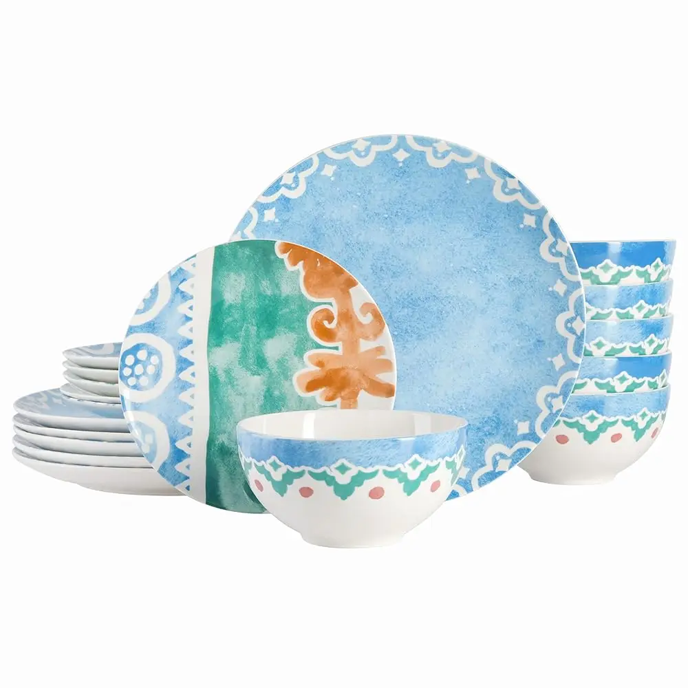 Savory Saffron Decorated Coupe Porcelain Chip And Scratch Resistant Dinnerware Set, Golden Blue, 18-Piece
Savory Saffron Decorated Coupe Porcelain Chip And Scratch Resistant Dinnerware Set, Golden Blue, 18-Piece