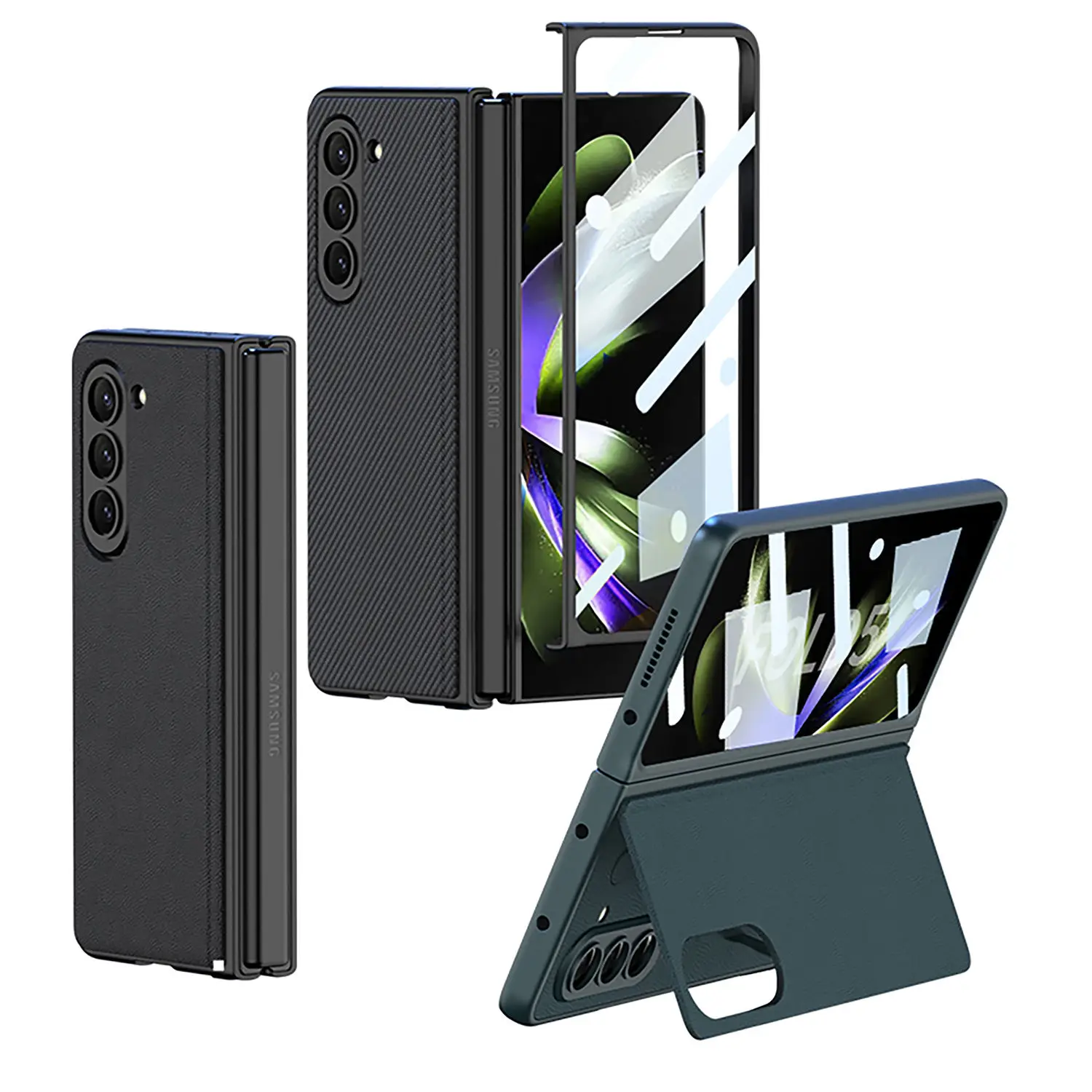Plain Leather Case for Samsung Galaxy Z Fold 5 Ultra-thin Bracket Holster Shell-membrane Drop Full Protection Cover
Plain Leather Case for Samsung Galaxy Z Fold 5 Ultra-thin Bracket Holster Shell-membrane Drop Full Protection Cover