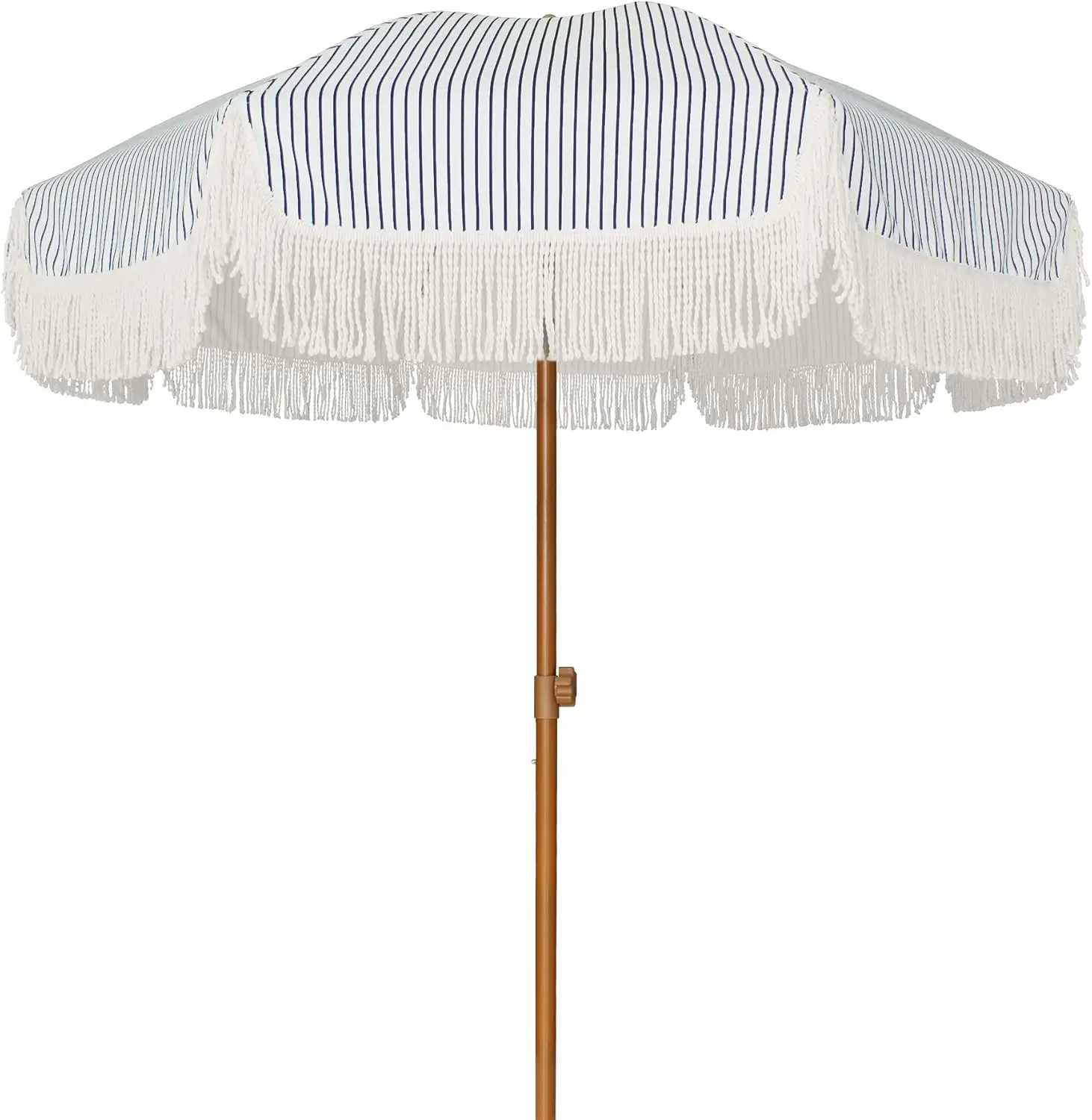 7ft Patio Umbrella with Fringe Outdoor Tassel Umbrella UPF50+ Premium Steel Pole and Ribs Push Button Tilt, Navy Blue Stripes
7ft Patio Umbrella with Fringe Outdoor Tassel Umbrella UPF50+ Premium Steel Pole and Ribs Push Button Tilt, Navy Blue Stripes