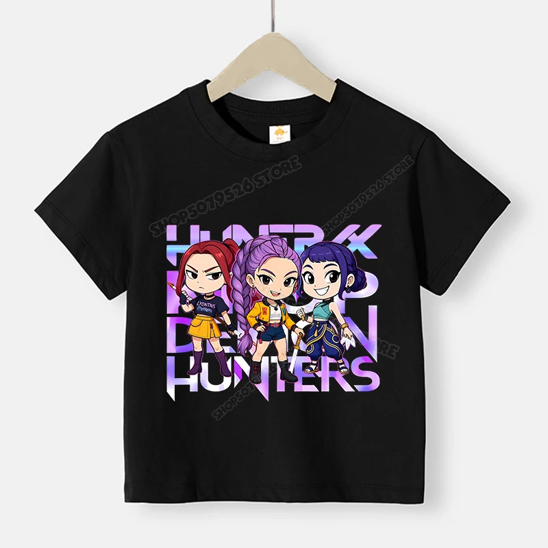 Детские хлопковые футболки KPop Demon Hunters Rumi Mira Zoey, черная футболка с короткими рукавами для девочек, летние топы с героями мультфильмов, детская одежда
Детские хлопковые футболки KPop Demon Hunters Rumi Mira Zoey, черная футболка с короткими рукавами для девочек, летние топы с героями мультфильмов, детская одежда
