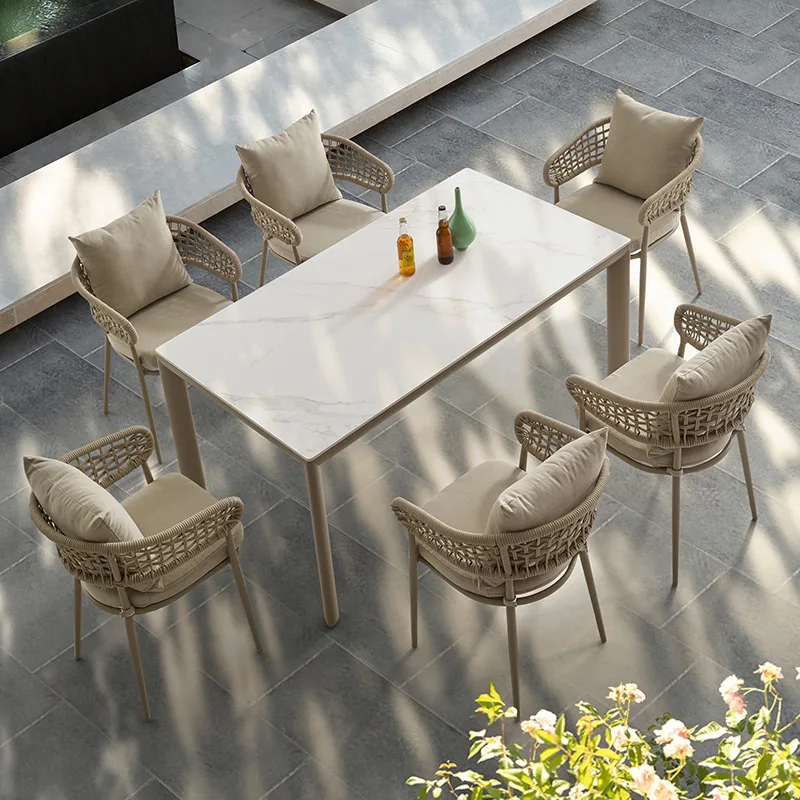 Garden Slate Table and Chair Villa Garden Terrace Rattan Chair Outdoor Antiseptic Wood Teak Rattan
Garden Slate Table and Chair Villa Garden Terrace Rattan Chair Outdoor Antiseptic Wood Teak Rattan