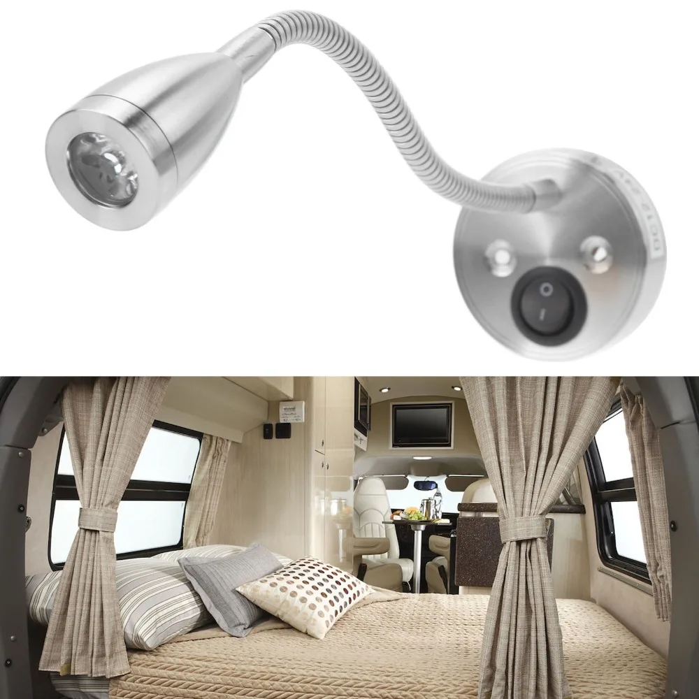 360 Degree Swivel RV LED Light Warm White Light Bedside Light Flexible Light for DC 12V to 24V for Wiring Installation Use
360 Degree Swivel RV LED Light Warm White Light Bedside Light Flexible Light for DC 12V to 24V for Wiring Installation Use