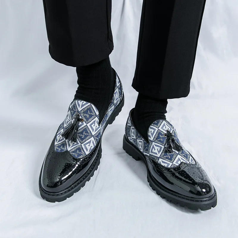 Men's leather shoes, pointed-toe leather shoes, fashionable fringed loafers, business casual shoes
Men's leather shoes, pointed-toe leather shoes, fashionable fringed loafers, business casual shoes