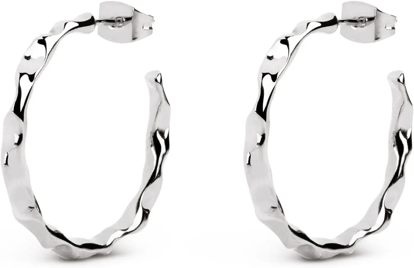 - Lake Hoop Earrings - Brass Earrings with Rhodium Plating - Lightweight Hoop Earrings with Stud
- Lake Hoop Earrings - Brass Earrings with Rhodium Plating - Lightweight Hoop Earrings with Stud