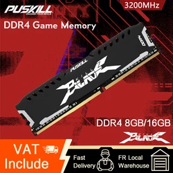 PUSKILL DDR4 Memoria Ram 16GB 8GB 1.2V 3200MHz Desktop 288-Pin Computer Heatsink Cooling Vest Memory PUSKILL DDR4 Memoria Ram 16GB 8GB 1.2V 3200MHz Desktop 288-Pin Computer Heatsink Cooling Vest Memory