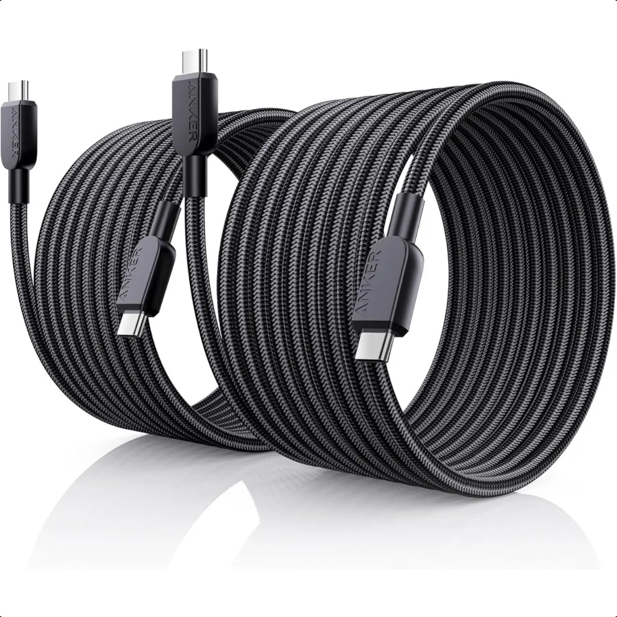 USB C to USB C Cable 2Pack 10FT 240W TypeC Fast Charging Cord for iPhone 17 16 Series Book Pro 2020 iPad Air 4 and More (Black)
USB C to USB C Cable 2Pack 10FT 240W TypeC Fast Charging Cord for iPhone 17 16 Series Book Pro 2020 iPad Air 4 and More (Black)