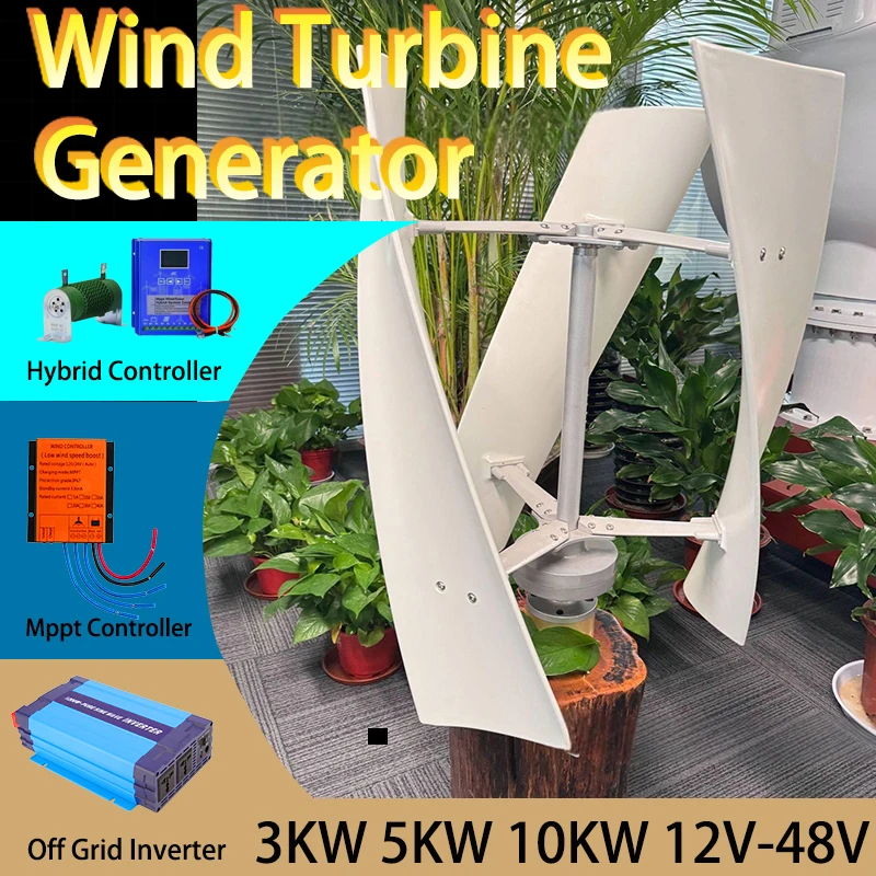 3KW 10KW Low Noise Vertical Axis Maglev Wind Turbine Generator 48V Free Energy Household Windmill Generator With Controller 15KW
3KW 10KW Low Noise Vertical Axis Maglev Wind Turbine Generator 48V Free Energy Household Windmill Generator With Controller 15KW