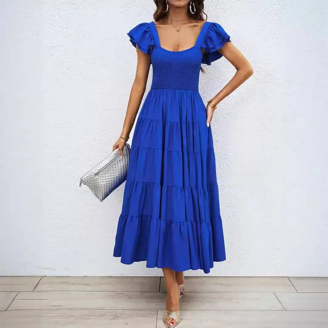 Summer Women's Casual 2026 Square Neck Printed Ruched Ruffle Sleeve Dress Flowing Bohemian
Summer Women's Casual 2026 Square Neck Printed Ruched Ruffle Sleeve Dress Flowing Bohemian