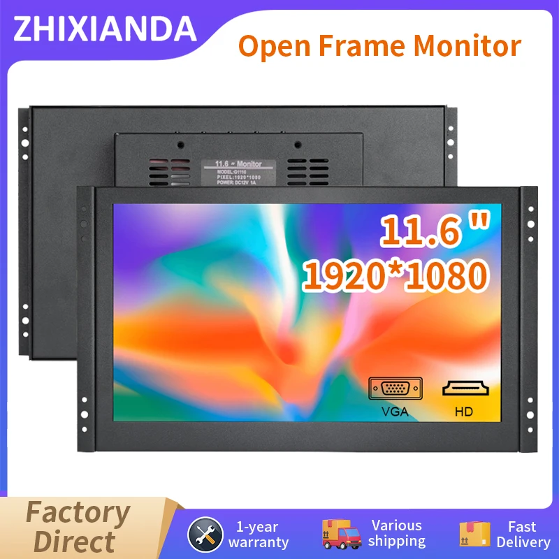 New Design 11.6 Inch 1920*1080 IPS Open Frame Monitor LCD Industrial Resistive/Capacitive Touch Screen Display With HDMI VGA
New Design 11.6 Inch 1920*1080 IPS Open Frame Monitor LCD Industrial Resistive/Capacitive Touch Screen Display With HDMI VGA