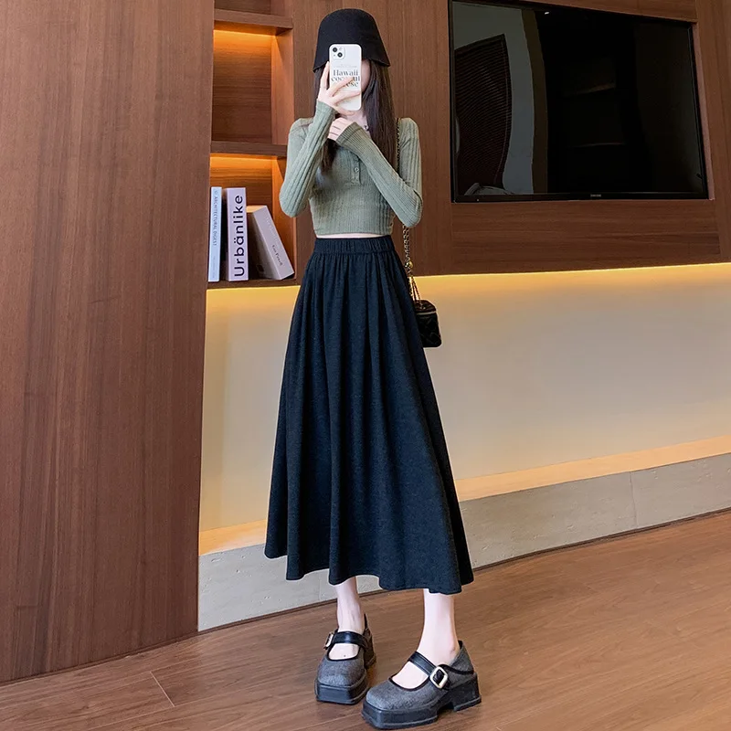 Gray Glutinous Rice Skirt Women with High Waist Slim Umbrella Skirt A-line Mid-length Skirt College Style Knitted Skirt
Gray Glutinous Rice Skirt Women with High Waist Slim Umbrella Skirt A-line Mid-length Skirt College Style Knitted Skirt