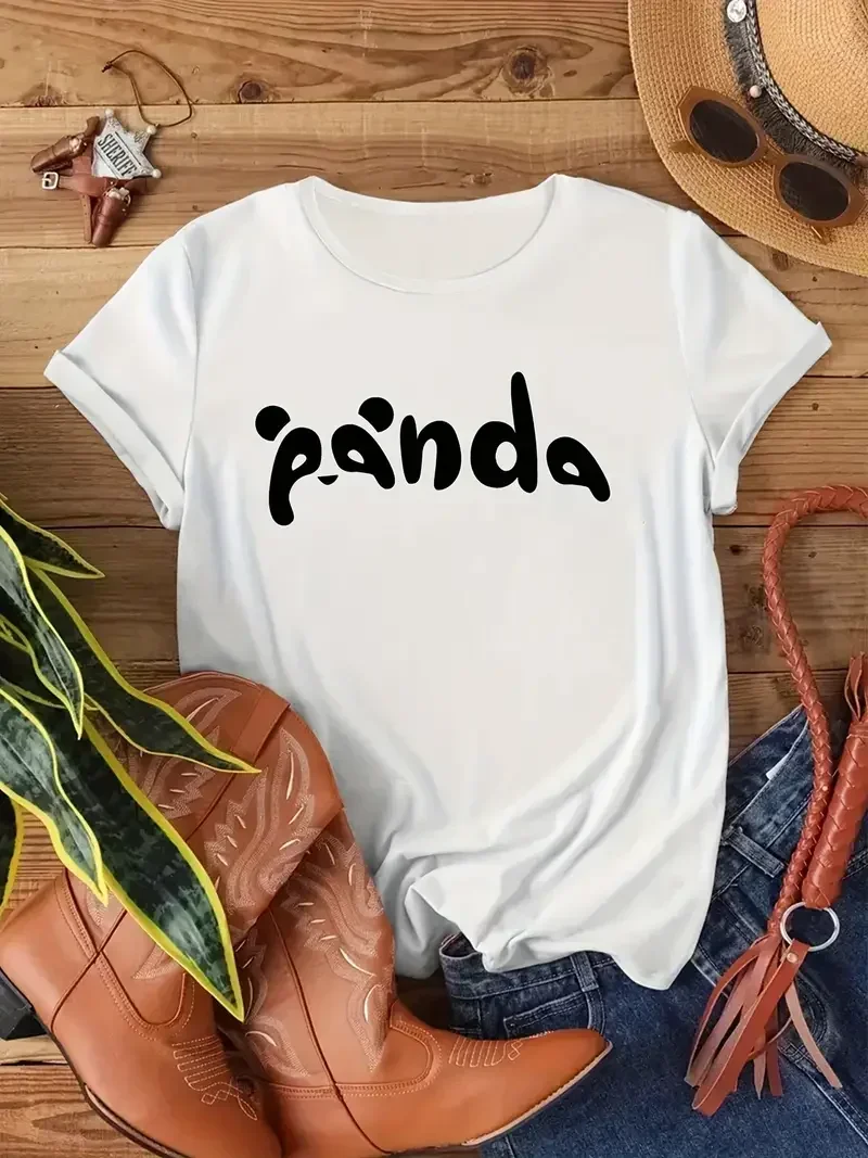 Lovely Panda Letter Print Women T-shirt Casual Short Sleeved T Shirt Harajuku Round Neck Graphic Female Summer y2k Clothes Tops
Lovely Panda Letter Print Women T-shirt Casual Short Sleeved T Shirt Harajuku Round Neck Graphic Female Summer y2k Clothes Tops