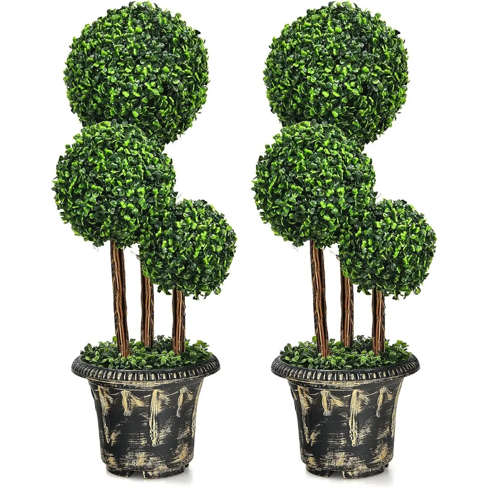 3 Ft Artificial Boxwood Topiary Tree, 2 Pack Fake Greenery Plants Triple Ball Tree, Leaves & Cement-Filled Plastic Flower Pot D
3 Ft Artificial Boxwood Topiary Tree, 2 Pack Fake Greenery Plants Triple Ball Tree, Leaves & Cement-Filled Plastic Flower Pot D